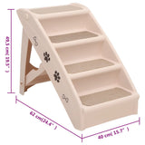 Folding Dog Stairs Cream 24.4"x15.7"x19.5"