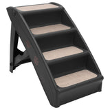 Folding Dog Stairs Black 24.4"x15.7"x19.5"