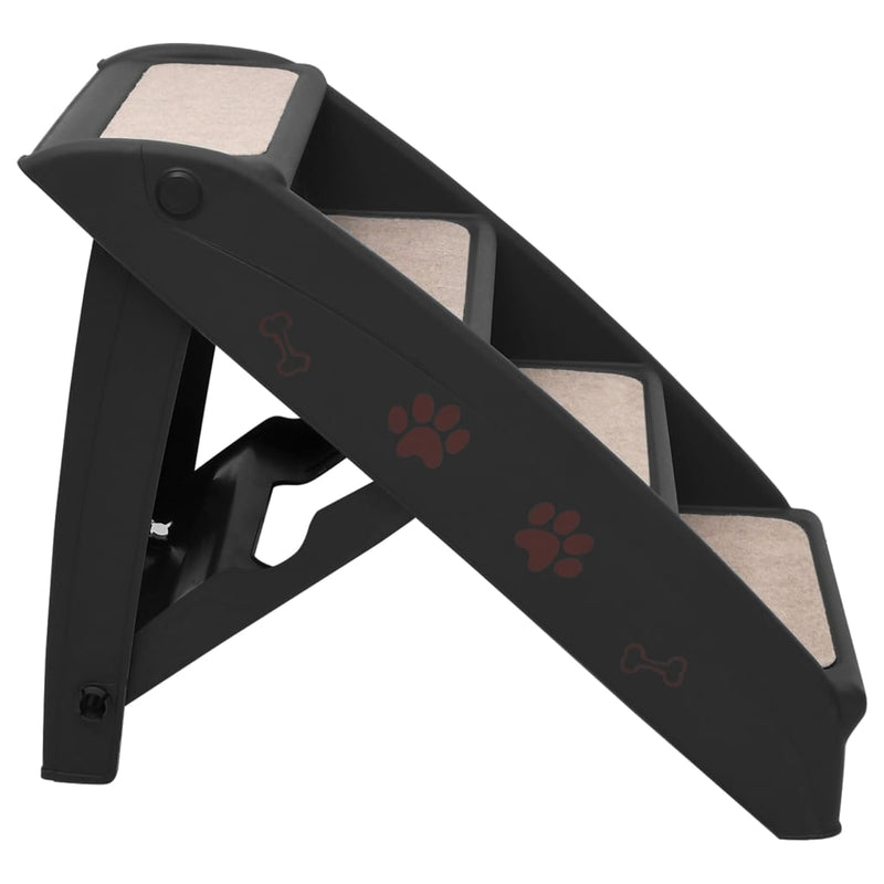 Folding Dog Stairs Black 24.4"x15.7"x19.5"