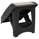 Folding Dog Stairs Black 24.4"x15.7"x19.5"