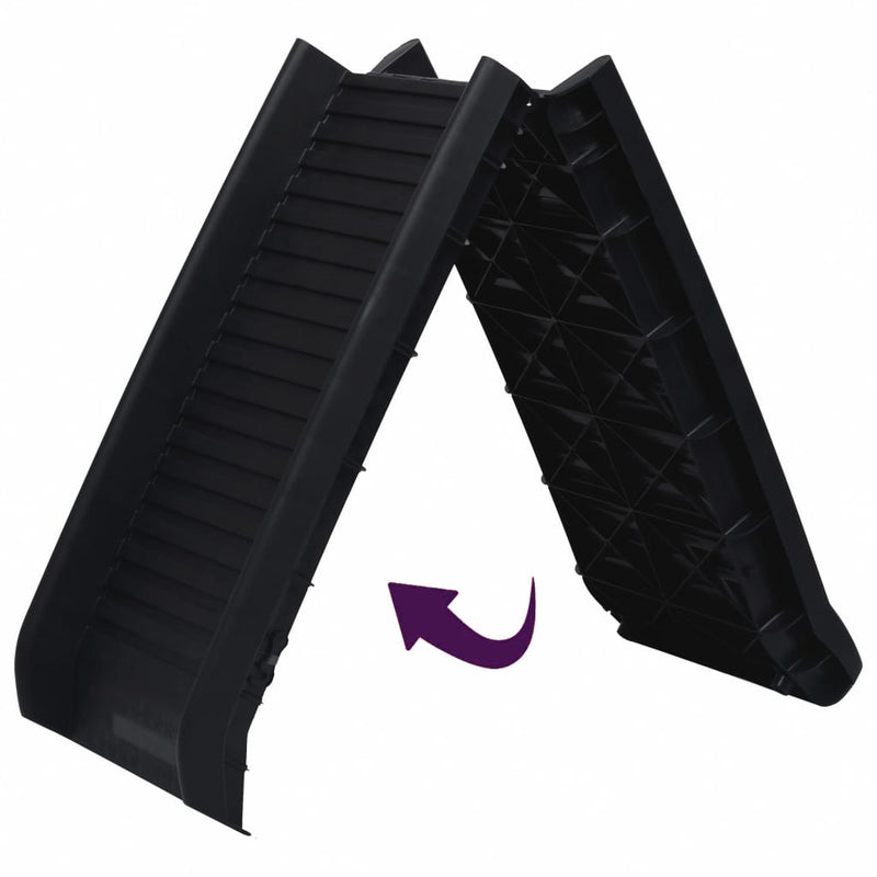 Folding Dog Ramp Black 61.2"x15.7"x6.1"