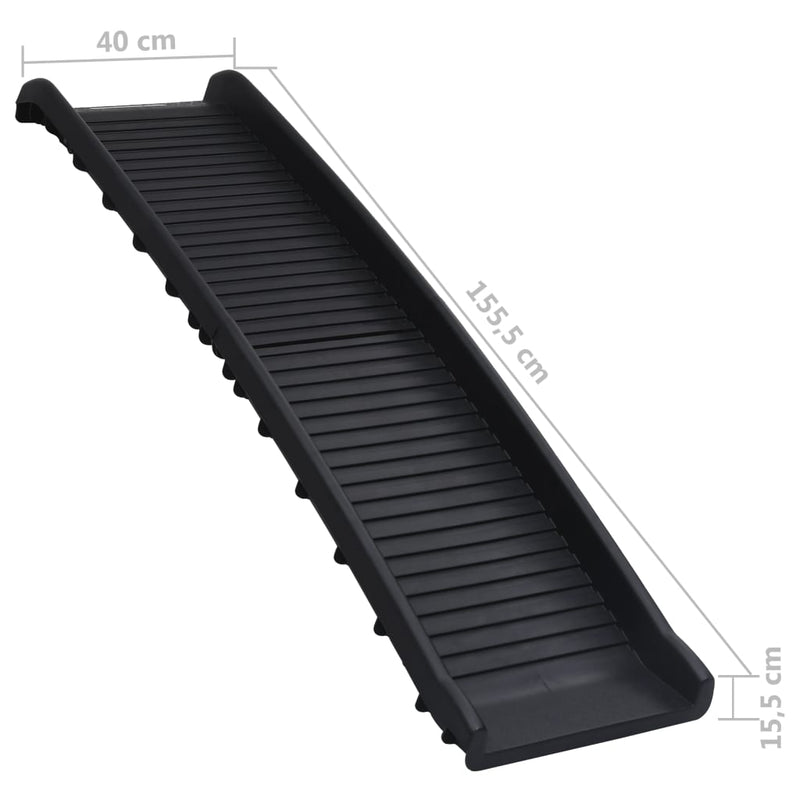 Folding Dog Ramp Black 61.2"x15.7"x6.1"