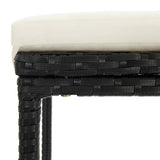 Bar Stools with Cushions 3 pcs Black Poly Rattan