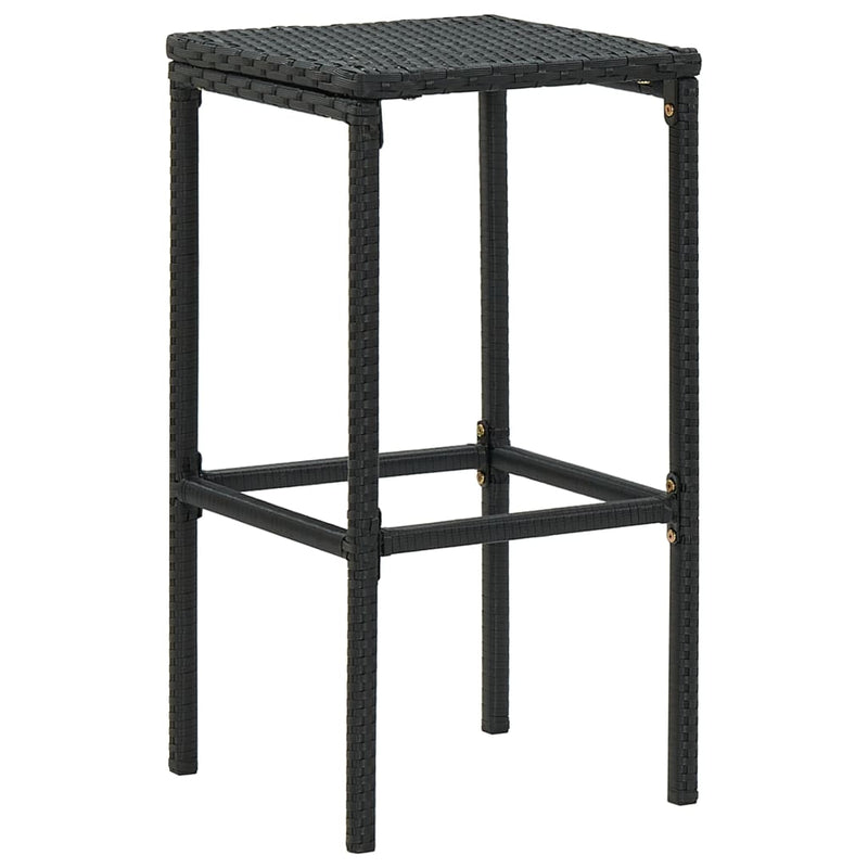 Bar Stools with Cushions 4 pcs Black Poly Rattan