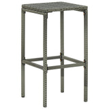 Bar Stools with Cushions 4 pcs Gray Poly Rattan