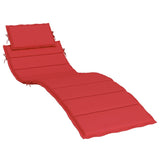 Sun Lounger Cushion Red 73.2"x22.8"x1.2" Oxford Fabric