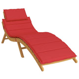 Sun Lounger Cushion Red 73.2"x22.8"x1.2" Oxford Fabric