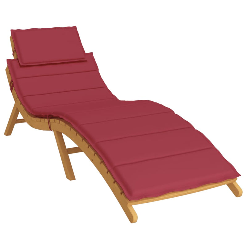 Sun Lounger Cushion Wine Red 73.2"x22.8"x1.2"