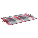 Sun Lounger Cushion Red Check Pattern 73.2"x22.8"x1.2"