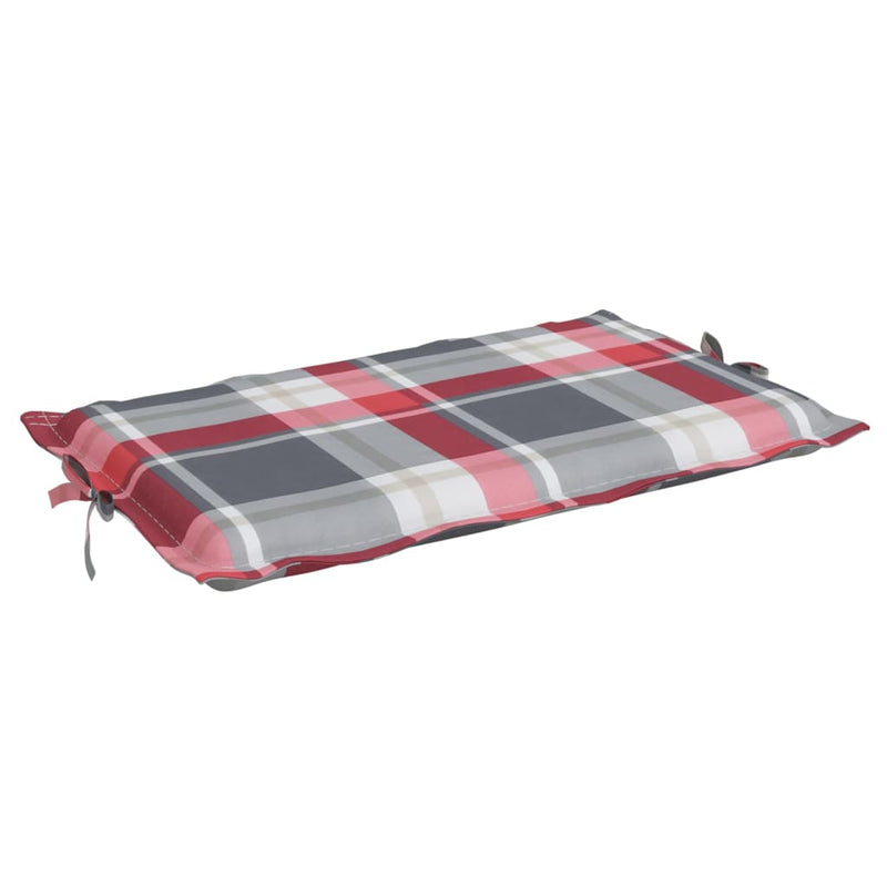 Sun Lounger Cushion Red Check Pattern 73.2"x22.8"x1.2"