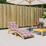 Sun Lounger Cushion Red Check Pattern 73.2"x22.8"x1.2"