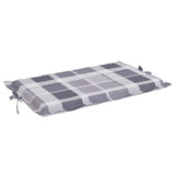 Sun Lounger Cushion Gray Check Pattern 73.2"x22.8"x1.2" Oxford Fabric