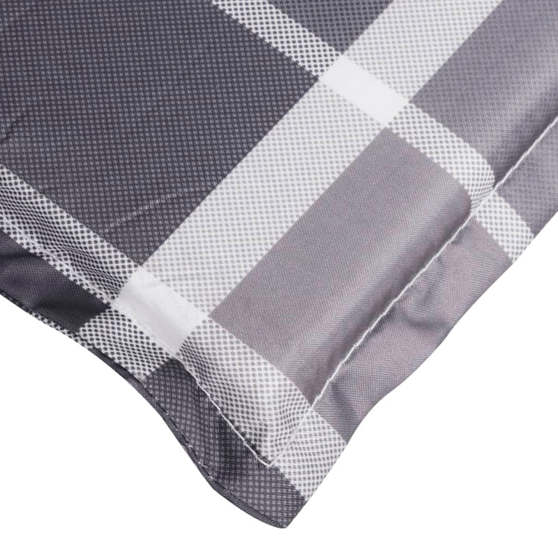 Sun Lounger Cushion Gray Check Pattern 73.2"x22.8"x1.2" Oxford Fabric