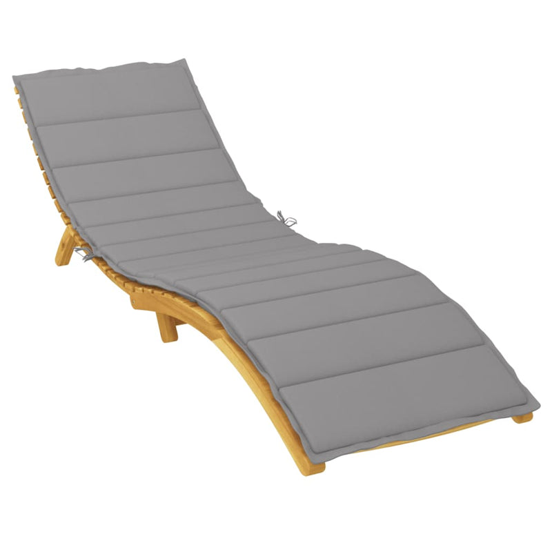 Sun Lounger Cushion Gray 78.7"x19.7"x1.2" Oxford Fabric