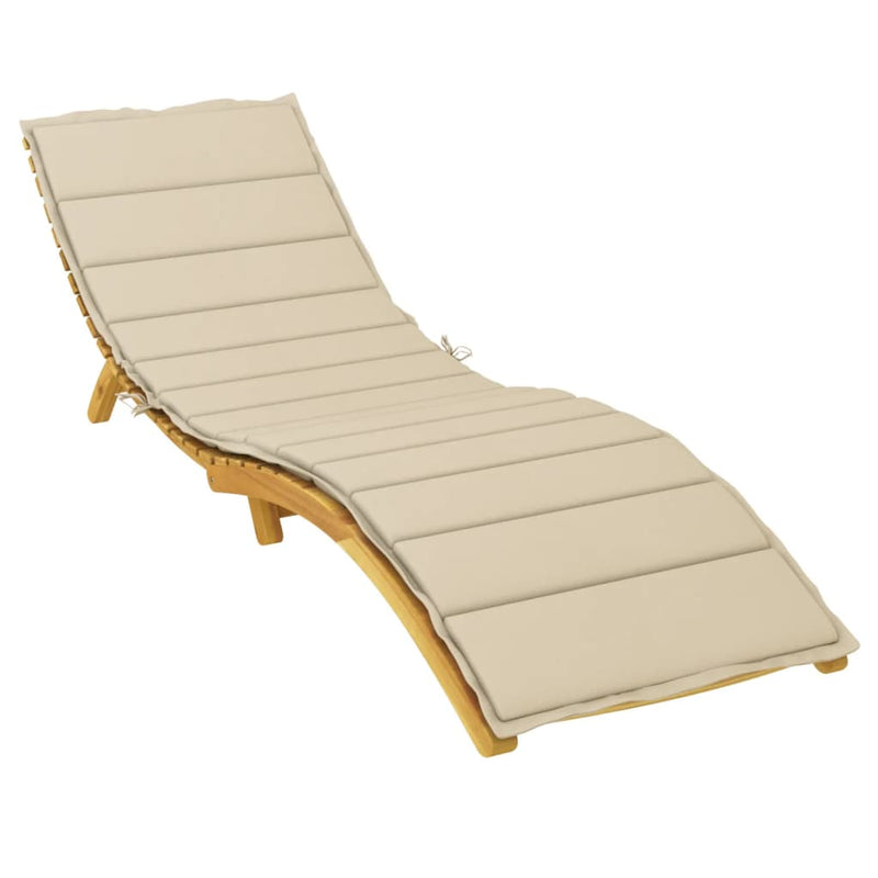 Sun Lounger Cushion Beige 78.7"x19.7"x1.2" Fabric