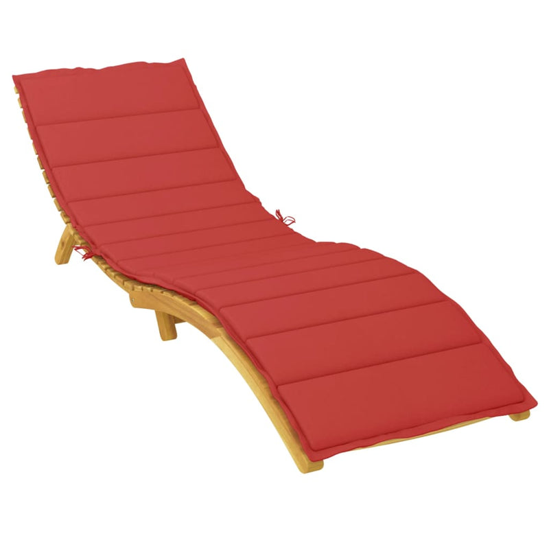 Sun Lounger Cushion Red 78.7"x19.7"x1.2" Oxford Fabric