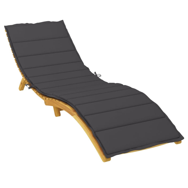 Sun Lounger Cushion Black 78.7"x19.7"x1.2" Oxford Fabric