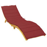 Sun Lounger Cushion Wine Red 78.7"x19.7"x1.2" Fabric