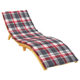 Sun Lounger Cushion Red Check Pattern 78.7"x19.7"x1.2" Fabric