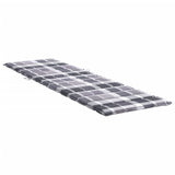 Sun Lounger Cushion Gray Check Pattern 78.7"x19.7"x1.2" Oxford Fabric