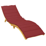 Sun Lounger Cushion Wine Red 78.7"x27.6"x1.2" Fabric