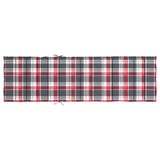 Sun Lounger Cushion Red Check Pattern 78.7"x27.6"x1.2" Fabric