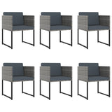 11 Piece Patio Dining Set with Cushions Poly Rattan Gray