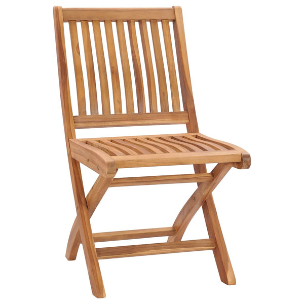 Folding Patio Chairs 2 pcs Solid Teak Wood