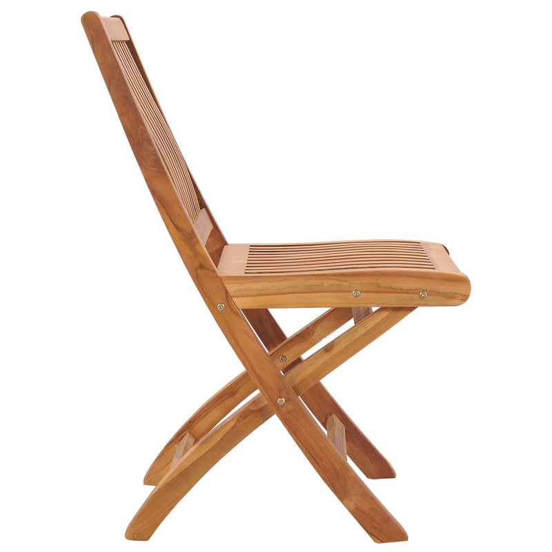 Folding Patio Chairs 2 pcs Solid Teak Wood