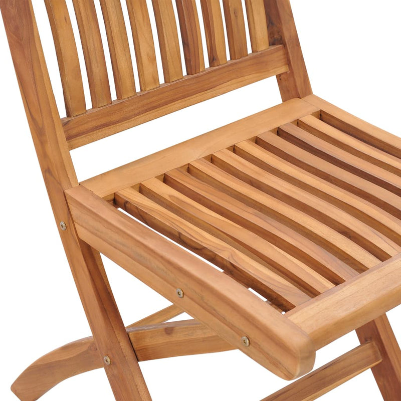 Folding Patio Chairs 2 pcs Solid Teak Wood