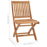 Folding Patio Chairs 2 pcs Solid Teak Wood