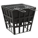 2-in-1 Fire Pit and BBQ 13.4"x13.4"x18.9" Steel