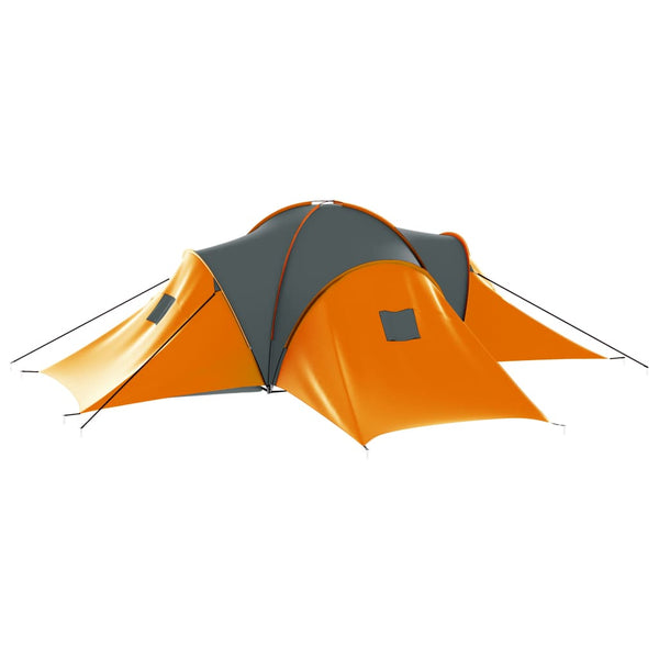 Camping Tent 9 Persons Fabric Gray and Orange