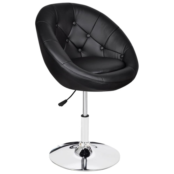 Bar Stool Black Faux Leather