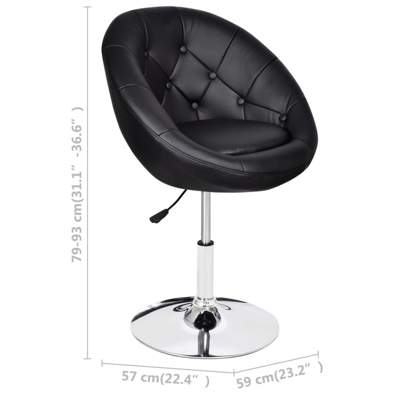 Bar Stool Black Faux Leather