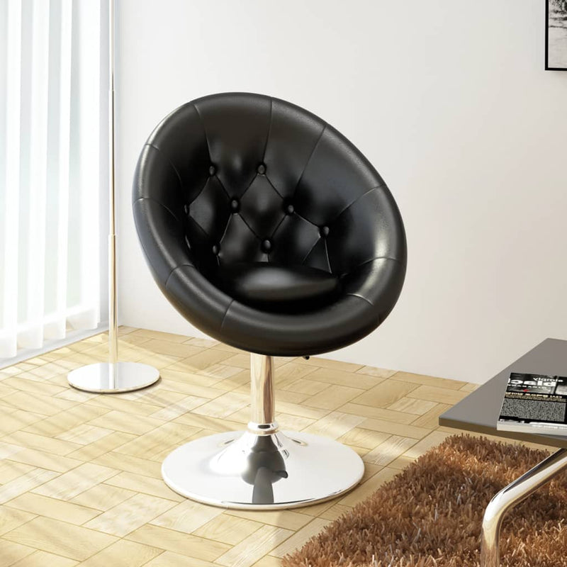 Bar Stool Black Faux Leather