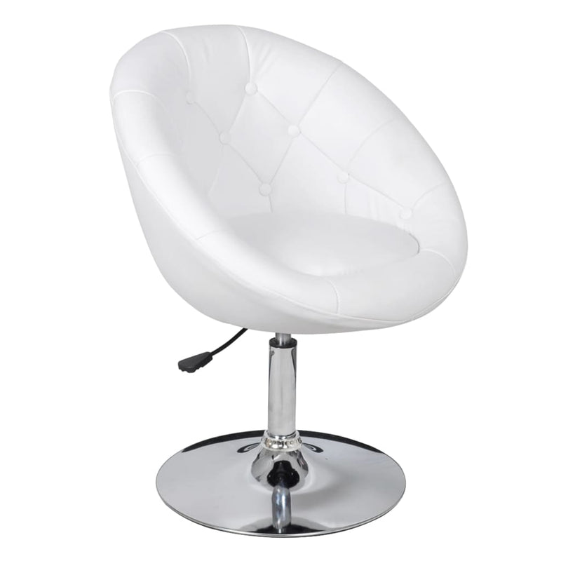 Bar Stools 2 pcs White Faux Leather