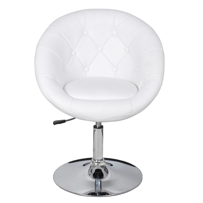 Bar Stools 2 pcs White Faux Leather