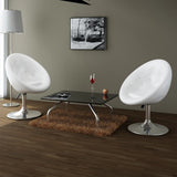 Bar Stools 2 pcs White Faux Leather