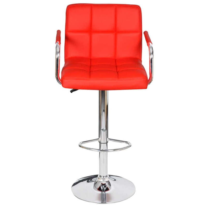 Bar Stools 2 pcs Red Faux Leather