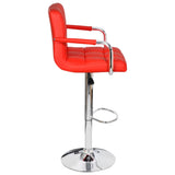 Bar Stools 2 pcs Red Faux Leather