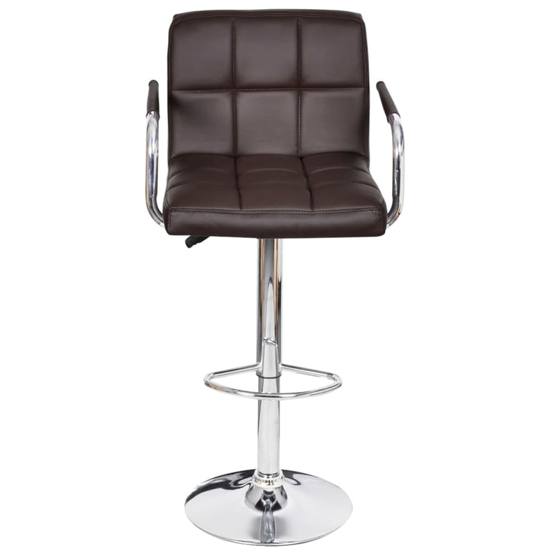 Bar Stools 2 pcs Brown Faux Leather