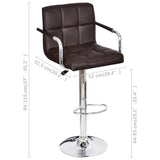 Bar Stools 2 pcs Brown Faux Leather