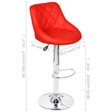 Bar Stools 2 pcs Red Faux Leather