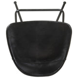 Bar Stools 2 pcs Black Real Leather