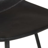 Bar Stools 4 pcs Black Real Leather