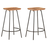 Bar Stools 2 pcs Solid Acacia Wood