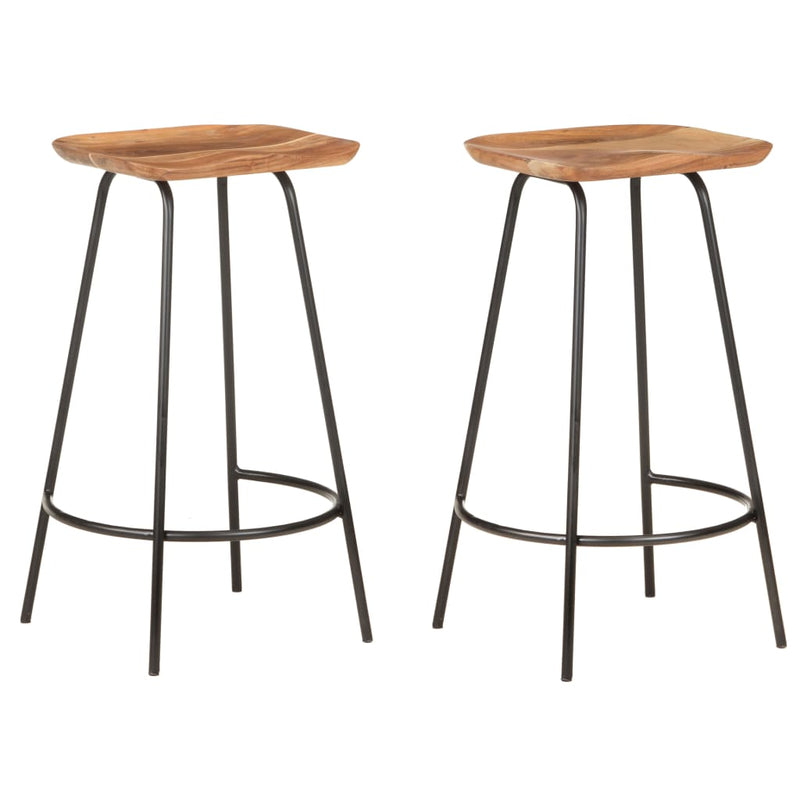 Bar Stools 2 pcs Solid Acacia Wood