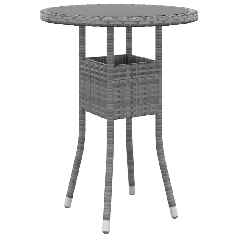 3 Piece Patio Dining Set Poly Rattan Gray