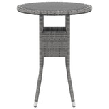 3 Piece Patio Dining Set Poly Rattan Gray